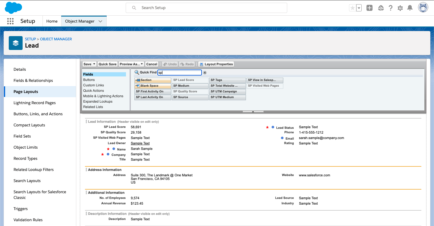 Preview of Salesforce Integration Settings